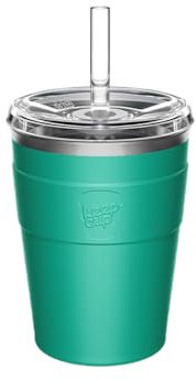 KeepCup Thermal Cold Cup - Insulated Stainless Steel Reusable Coffee Cup with Lid and Straw - 12oz/340ml - 12oz/340ml - Percy Green