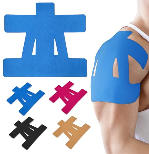 12pcs kinesiotape hombro Pre Cut,cinta kinesiologica,vendaje neuromuscular hombro,Impermeable, transpirable e hipoalergénico, fácil de usar, con una fuerza adhesiva que dura entre 4 y 7 días.