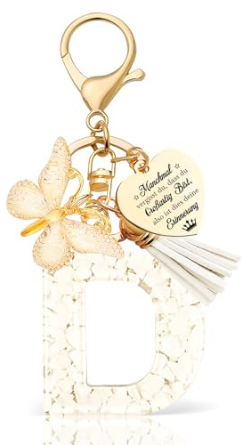 Anruzon Schlüsselanhänger Mädchen Buchstabe - Schlüsselanhänger mit Anfangsbuchstaben Schlüssel Anhänger - Einschulung Geschenk - Keychain Geschenk für Kinder, Mädchen, Frauen