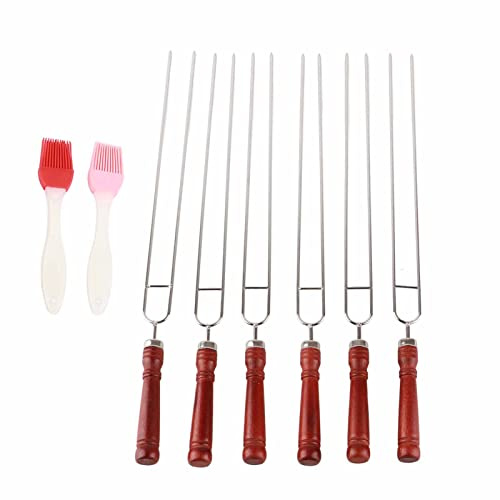 ZJchao Fourchette à Viande, 16,5 * 1 * 0,8 en Acier Inoxydable + Fourchette à Découper en Silicone Longue Cuisine à Domicile et Restaurant