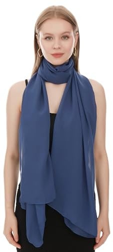 Shawl Factory Chiffon Schal Damen. Halstuch Tuch Schaltuch Damenschal | Seidenweich und Federleicht - 180x70 cm - Halstuch Damen Frühling Sommer - Pflegeleichtes Schaltuch - Damenschal Leicht