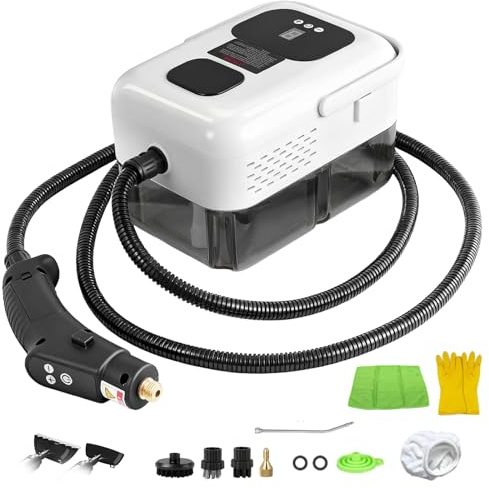WoskjXas 2500W Limpiador de Vapor Portátil con 1.2L Tanque 6 Velocidades Ajustables, Maquina de Vapor Limpieza de Mano Limpiador a Vapor Hogar para Cocina, Ventanas, Auto, Baño