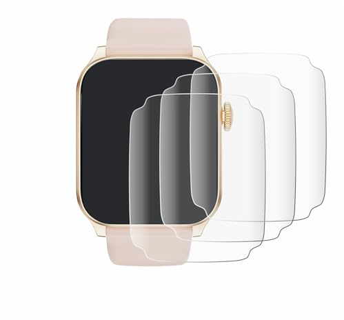 Savvies Schutzfolie für Haulvean Smartwatch 1.91 | 4 Stück Transparenter Displayschutz Made in Germany Curved Full-ScreenDisplayschutz-Folie Klar Anti-Fingerabdruck