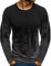 Xmiral Tops Sweatshirt Herren Slim Fit Short Sleeve/Langarm-Muskel-beiläufige Hemden(L,Lange Ärmel-Grau)