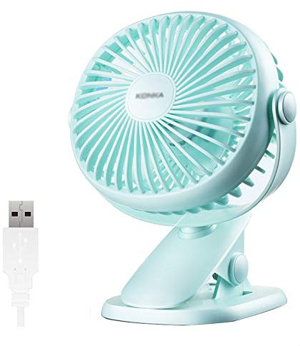 SSHHI Ventilador USB de Escritorio Ajustable Tipo Clip de Doble Uso 2 velocidades de la Mesa de Silencio Ventilador Verde 17 * 20cm