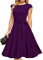 DRESSTELLS Cocktailkleid Damen Elegant 1950er Knielang Rockabilly Hochzeitkleid Vintage A-Line Swing Festlich Midilang Sommerkleid Abendkleid Kurz Grape M