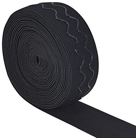 BENECREAT 6 Yards 36 mm breites rutschfestes Silikon Gummiband zum Nähen von Kleidungsstücken, schwarz