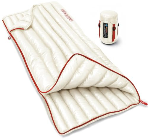 ZOOOBELIVES Alplive T400 Ultraleichter Daunenschlafsack für Rucksackreisen, 800 ml, ultrakompakt, 650 Füllkraft, Umschlagschlafsack für Wandern, Camping und Hinterland, leicht und komprimierbar