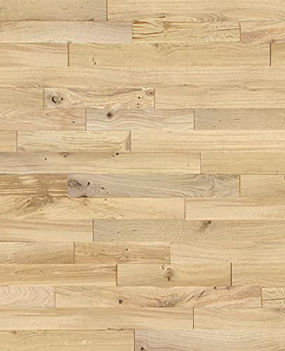 wodewa | Wandverkleidung Holz Eiche Rustikal selbtklebend | 1m2 3D Echtholz XXL-Paneele 1000x100mm | Wohnzimmer Modern Haptik | Made in Germany | strukturiert Natur 1000