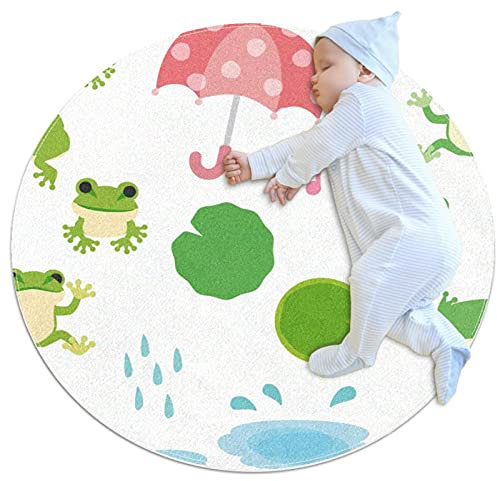 Rutschfeste Bodenmatten Krabbelmatten Kinderzimmer Spielmatten Kinderteppich Spielmatten Kinder Spielmatten grün Frosch rosa Regenschirm Musiknote Schnecke