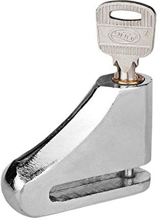 Candado de Disco, Candado para Motocicleta Candado de Disco, Candado de Freno de Disco de Metal, Bloqueo de Disco de Seguridad Impermeable, para Scooter Eléctrico, Bicicleta, Motocicleta (Plata)