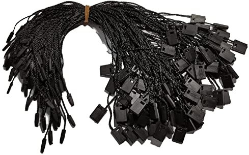 Hangtag Seil,Label Hängenden Seil, Nylon Schnur Für Etiketten,Hängeetikett String,1000PC Verschluss Für Kordeln Schwarz Für Etiketten Kleidung Schmuck Gepäck Und Für Sicherung Produkte