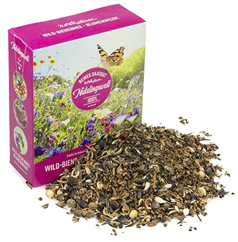 Wild-Bienenmix-Blumenweide, N.L. Chrestensen Blumensamen Mischung, Saatgut bienenfreundlich, Sommerblumen, Mix für Bienenweide, Bienen Blumen Samen, Blumenwiese für Bienen, 6100