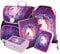 Baagl Schulranzen Mädchen Set 5 Teilig, Ergo Schultasche ab 1. Klasse, Ergonomische Grundschule Ranzen mit Brustgurt (Pferd)