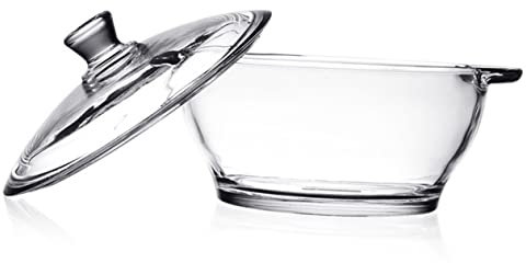 UPKOCH Cazo De Vidrio Borosilicato Con Doble Asa Olla Para Ramen y Para Cocinas De Inducción y Horno Para Guisos y Alimentos Para Bebés