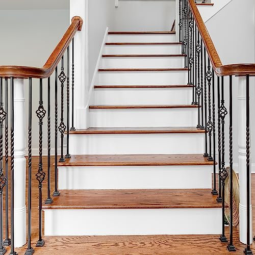 sourcing map Self-Adhesive Stair Stickers, 14pcs Thin Peel and Stick Vinyl Staircase Stickers Decals for Stair Steps Home Bathroom Floor Decoration, White