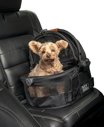 Pet Gear View 360 Ultra Lite Haustier-Sicherheitshalterung und Autositz für kleine Hunde und Katzen, Druckknopf-Eingang, 38,1 cm, Tiefschwarz