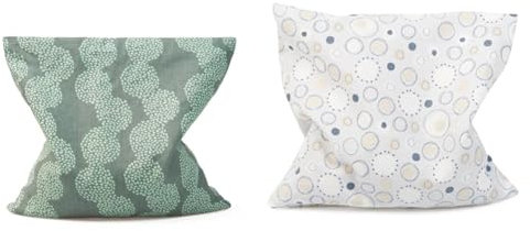 GRÜNSPECHT Kirschkern-Kissen 19x19cm, Wärmekissen für Nacken, Bauch & Rücken, Bezug aus 100% Baumwolle, für Mikrowelle & Backofen, grün (100-V7) & Traubenkern-Kissen 12x12cm