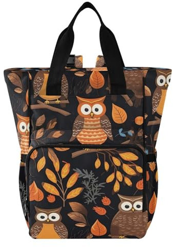 innewgogo Wickeltasche mit niedlichem Eulen-Motiv, für Mama, Papa, große Kapazität, Wickeltasche mit drei Taschen, multifunktionale Babytasche für Reisen, Picknick, Mehrfarbig/Meereswellen (Ocean