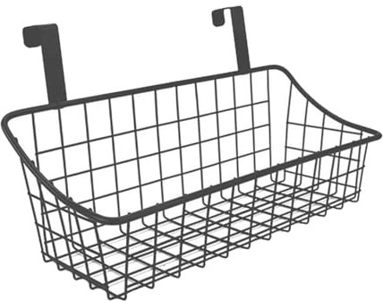 kowaku Panier mural suspendu en fil métallique, panier de rangement rustique, panier de porte d'armoire pour camping-car, placard de salle de bain, 10x10x25cm