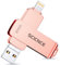 SCICNCE Chiavetta USB da 256 GB, memoria flash drive per telefono, memoria esterna per backup di foto e video, compatibile con iPhone, iPad, Android, PC (oro rosa)