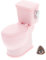 Toyvian Dollhouse Ceramic Toilet Mini Toy - Miniature White Bathroom Accessory for Cake Topper and Tiny Dollhouse - Pink Plastic