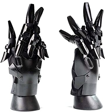 Funwetrike Punk Hand Armor Sci-Fi Mechanical Hand Armor Handschuhe Cosplay Requisiten Techwear für Männer, Halloween Cosplay Kostüm Accessoire