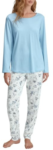 Calida Coastal Dreams Pyjama, lang Damen, aus 100% Baumwolle