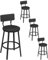 WOLTU Tabourets de Bar Lot de 4, Chaise Haute Cuisine, avec Repose-Pieds et Dossier, en Métal, Noir, BH431sz-2