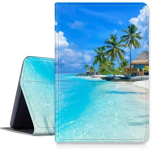 DIGTIALL Case for Fire HD 10 2023/2021,Beach with Palm Trees | DIGTIALL Slim Cover for Fire HD 10 & 10 Plus Tablet 13th/11th Gen 10.1, Folding Stand Protective Case Auto Wake/Sleep