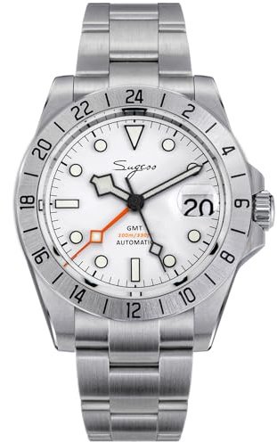 Sugess BB GMT Saphir Kristallglas 100m Mechanische Herren-Armbanduhr S463.01