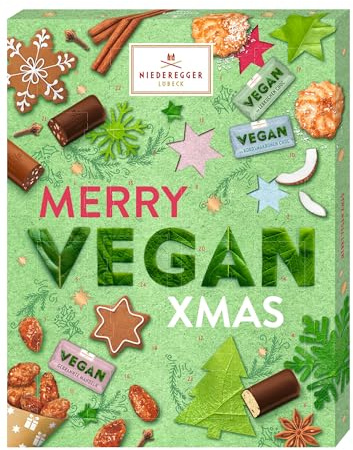 Niederegger | Adventskalender VEGAN | 1x 300g | Enthält Auswahl an veganen Marzipan-, Nougat- & Schokoladen-Kreationen