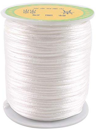let's make Weiße Satin Rattail Schnur für Baby Zahnen Halskette 75 m DIY Bastelbedarf Holzspielzeug