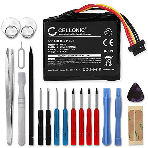 CELLONIC, Akku Navi kompatibel mit Tomtom GO Live 820 Europe, Go Live 825 Europe, 4EH52 (1000mAh, 3.7V) + Werkzeug-Set Ersatzakku AHL03711022 VF6M