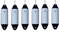 HURRICANE 6 x Boat Fenders: White/Blue 19 x 5 - FREE ROPE + INFLATED