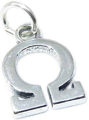 Omega griechisches Alphabet Sterling Silber Charm .925 x 1 Buchstaben Symbol Charms