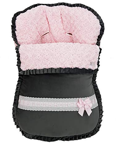 Universal Fußsack oder Schlafsack Babytragetasche mit Schutzhülle für Maxi Cosi oder Gruppe 0. WINTER. Verfügbar in mehreren Modellen und Farbene. (Bohème)