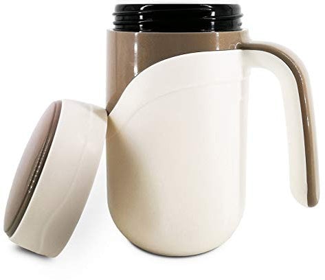 Klaraber Ceramic Travel Mug 12oz, 350ml Ceramic Liner Insulated Mug with Leak Proof Lid and Handle, Perfect for Coffee or Tea, Suitable for Using at Home, Office or School(White)