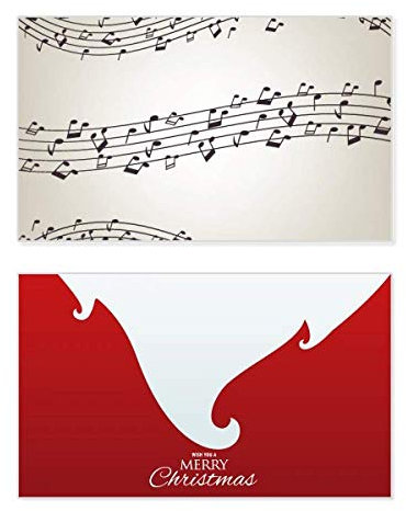 Elegante schwarze Musikkarte mit 5 Staff Holiday Merry Christmas Karte Weihnachten Vintage Nachricht