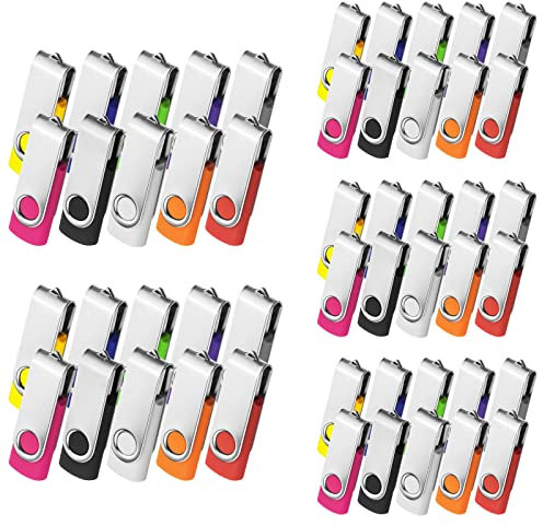 USB Sticks, 512MB 50 Stück AreTop Speicherstick, USB 2.0 Pen Drives, 360° Drehbar Metall Design, für Datenspeicher, Dateifreigabe