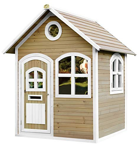 Beauty.Scouts Holzspielhaus Alexis 151x137x175cm Hemlock Holz in braun-weiß Kinderspielhaus Spielhaus Haus Holzhaus Gartenhaus Kinder Spielen Garten Kinderhaus