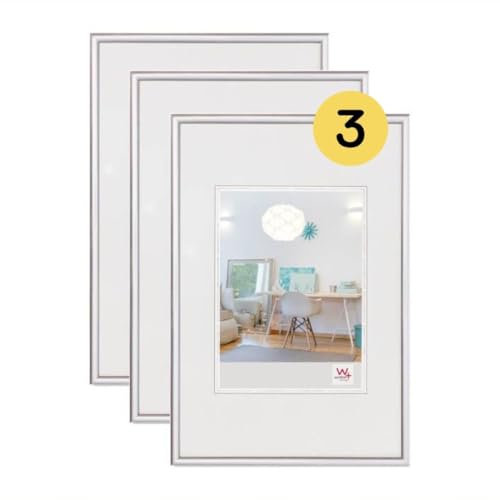 walther design Marco de fotos plata 40 x 60 cm paquete de 3, Marco de plástico New Lifestyle KV460S3