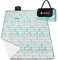 SPRINGOS Picknickdecke 200 x 200 cm Flamingos Tragegurt mit Reißverschlusstasche Matte Sitzunterlage Outdoor Autodecke Strandtuch
