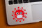 EppoBrand 6 x (5,1 cm - 10,2 cm) Schutzmaske, Rot / Schwarz, Covid Virus mit Gesichtsmaske, Aufkleber für Laptop, MacBook, Auto, Kühlschrank, Skate, Fahrrad, JDM