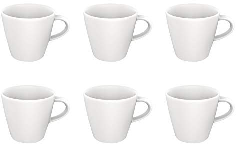 Villeroy & Boch Manufacture Rock Blanc - Set di 6 tazze da caffè, 220 ml, colore: Bianco