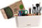 vegboo® Organizer - Bambus Aufbewahrungsbox mit 4 Fächer - Schicke Aufbewahrung als Bad Organizer, Schreibtisch Stiftehalter oder Schminktisch Organizer - Plastikfreie Ordnungsbox in Weiß