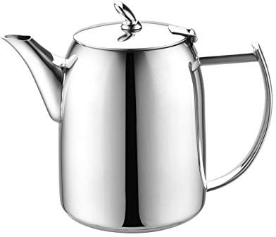 Café Olé CHC-020 Chatsworth Coffee Pot for 2, 20oz (570ml) Mirror Stainless Steel, 18/10, High Gloss Polish