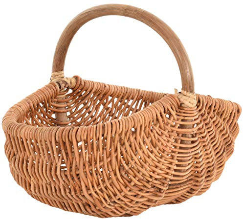 Einkaufskorb/Bügelkorb/Shopper aus echtem Rattan, Henkel- Trage-Korb leicht und stabil (4 - Natur)