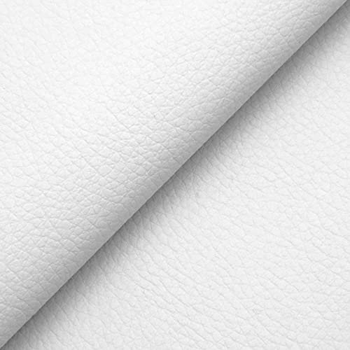 DESHOME Chiara - Kunstleder meterware Wasserabweisend Anti-Cracking - Stoff Meterware für Sofakissen, Möbelstücke, Stühle Beziehen, Taschen Weiss 1 Meter
