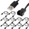 Xiatiaosann 3 PCS USB to 3/4-Pin PWM PC Fan, USB Type-A Male to 3-Pin 4-Pin PC 5V PC Fan Adapter Cable for Power Supply to 5V PC Fan